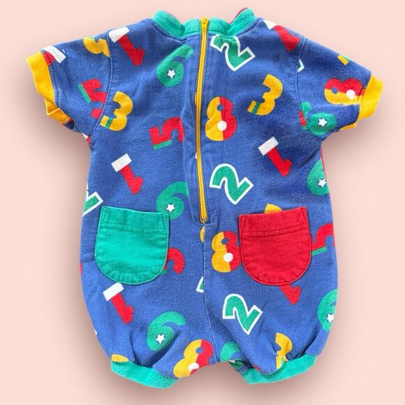 Vtg Gymboree Newborn Play Sports Numbers Bubble Romper Outfit Baby Boy Clothes - Picture 5 of 5